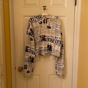 H&M long sleeve newspaper hoodie